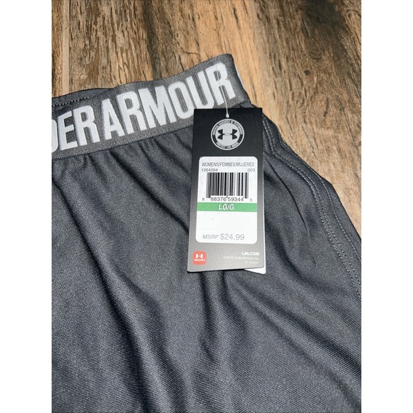 NWT Under Armour Womens Heatgear Running Shorts Gray Size L - Picture 2 of 14